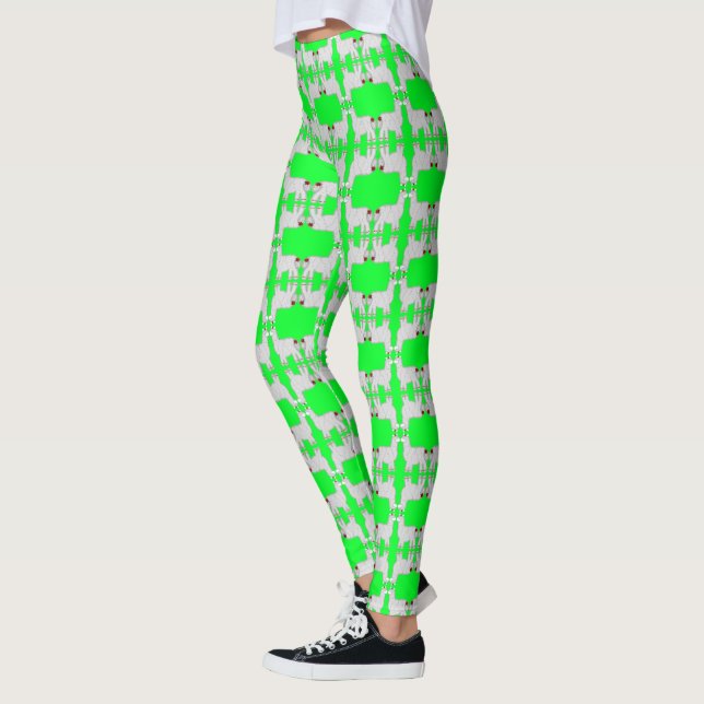 Jul Cute Alpaca Feliz Navidad Leggings (Vänster)