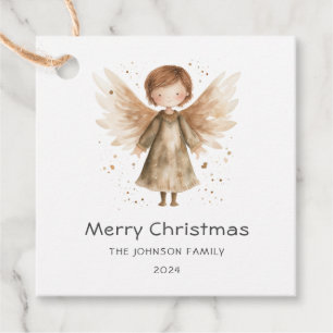 Jul Cute Beige Boho Baby Angel Gåvor Etiketter
