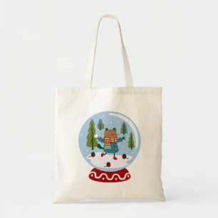 Jul Cute Cat Snö Globe Tote Bag Tygkasse
