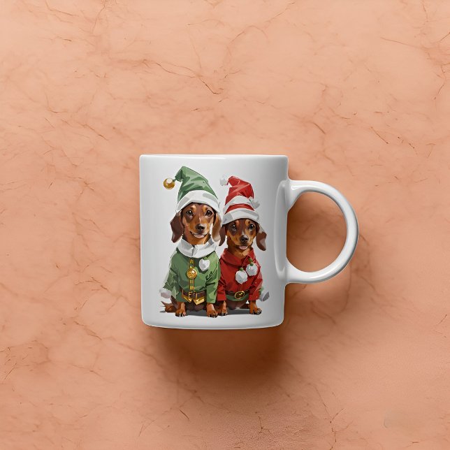 Jul Cute Dachshunds Kaffemugg (Skapare uppladdad)