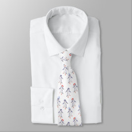 Jul Cute Dancing Penguins Mönster Neck Tie Slips