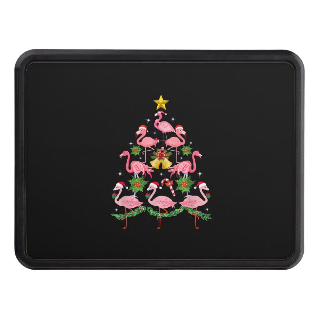 Jul - Cute Flamingo Julgran Dragkroksskydd (Framsidan)