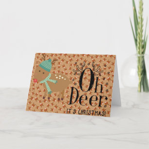 Jul Cute Funny Humor Rudolph Reindeer Kort