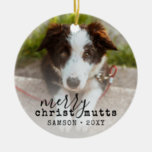 Jul Cute Funny Pet Hund Photo Ceramic Ornamen Julgransprydnad Keramik