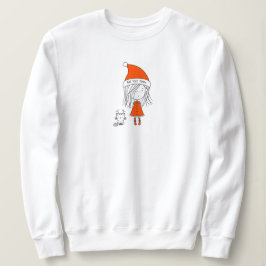 Jul Cute Funny Santa Girl Cat Tecknad Namn T Shirt