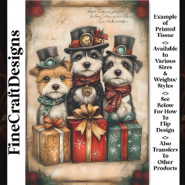 Jul Cute Hundar Steampunk Vibe BK9 Decoupage