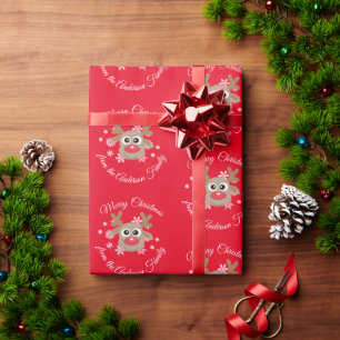 Jul Cute Reindec Script Type Red Snowflake Presentpapper