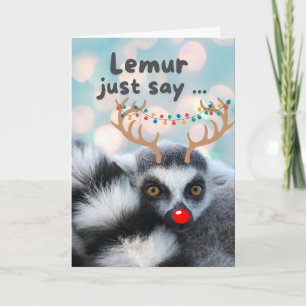 Jul Cute Ring Tails Lemur Pun Kort