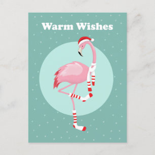 Jul Cute Rosa Flamingo Helg Vykort