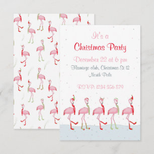 Jul Cute Rosa Flamingo Inbjudningar