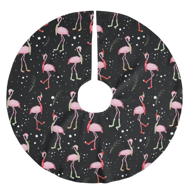 Jul Cute Rosa Flamingo Julgransmatta Borstad Polyester (Framsidan)