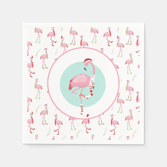 Jul Cute Rosa Flamingo Pappersservett (Framsidan)
