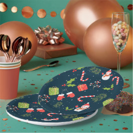 Jul Cute Snögubbe Helgdag Mönster