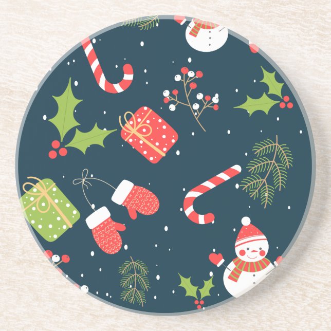 Jul Cute Snögubbe Helgdag Mönster Underlägg (Framsidan)