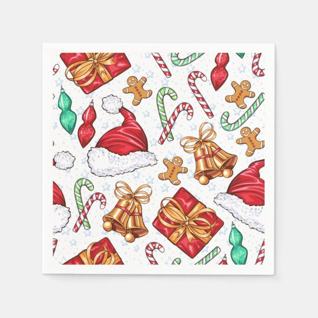 Jul Cute-symboler Kids Pappersservett (Framsidan)