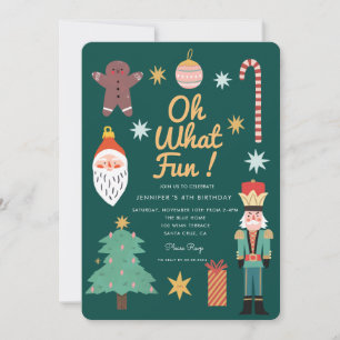 Jul Cute Vad roligt Whimsical födelsedag Inbjudningar