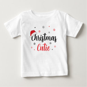 Jul Cutie Snöflingor Santa Hat T Shirt
