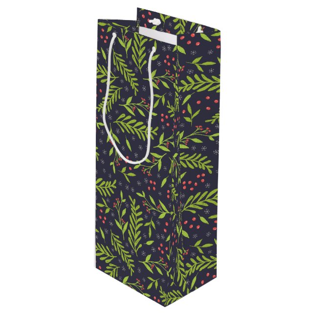 Jul Cypress Snöflingor Berries Red Flowers (Framsidan Vinklad)