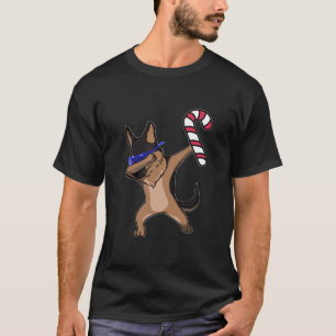 Jul Dabbing German Shepherd Hund Candy cane D T Shirt