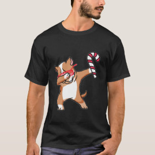 Jul Dabbing Pitbull Puppy Hund Dan Candy cane T Shirt