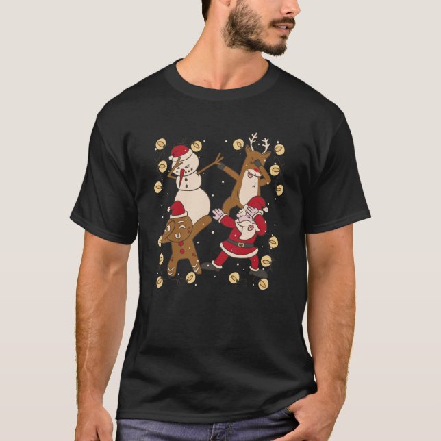 Jul Dabbing Santa Elf Friends Julafton Dab Boys T Shirt (Framsida)