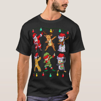 Jul Dabbing Santa Elf Hjort Friends Julafton T Shirt