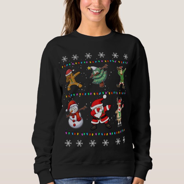 Jul Dabbing Santa Elves Julafton T Shirt (Framsida)