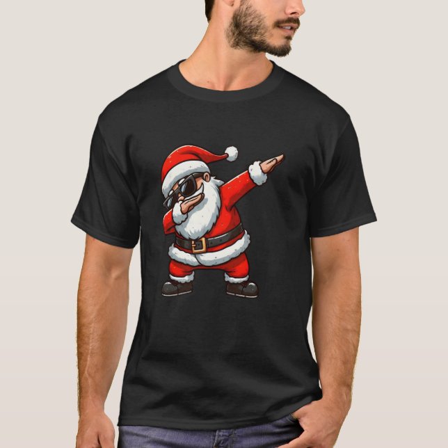 Jul Dabbing Santa Julafton Ljus Girls Boys Chr T Shirt (Framsida)