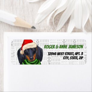 Jul Dachshund Älskare Adress Returadress Etikett