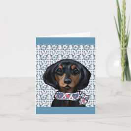 Jul Dachshund Art Kort