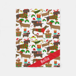 Jul Dachshund Cute Hund Pet Fleecefilt