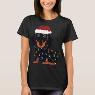Jul Dachshund Cute Hund Santa Hat T Shirt