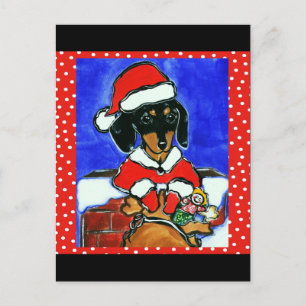 Jul Dachshund Helg Vykort