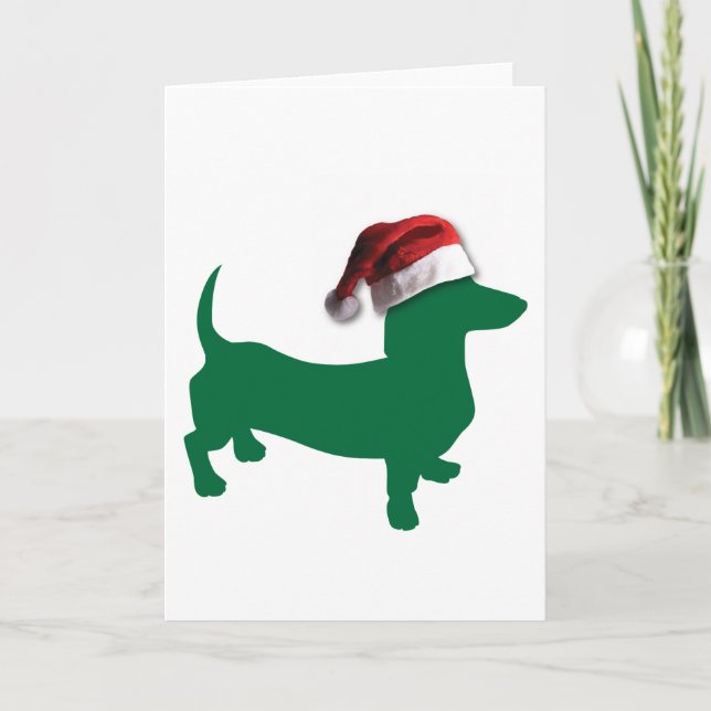 Jul Dachshund Helgkort (Framsida)
