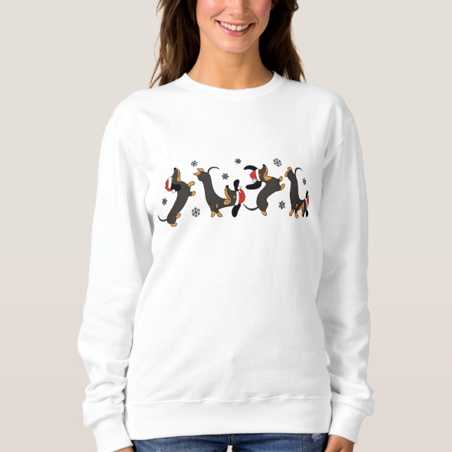 Jul Dachshund, Hund älskare Gift T Shirt (Framsida)