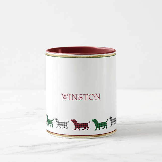 Jul Dachshund Hund Buffalo Pput Minimalist Mugg (Center)