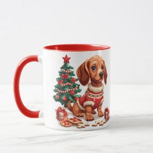 Jul Dachshund Hund Helgdag Cookies Mugg