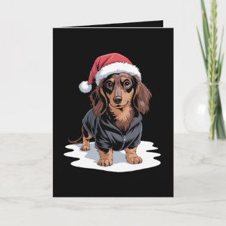 Jul Dachshund Hund Mamma Pappa Tomtehatt Xmas Kort