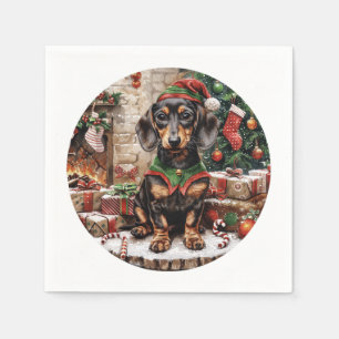 Jul Dachshund Hundar Elf Pappersservett