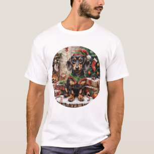 Jul Dachshund Hundar Elf T Shirt