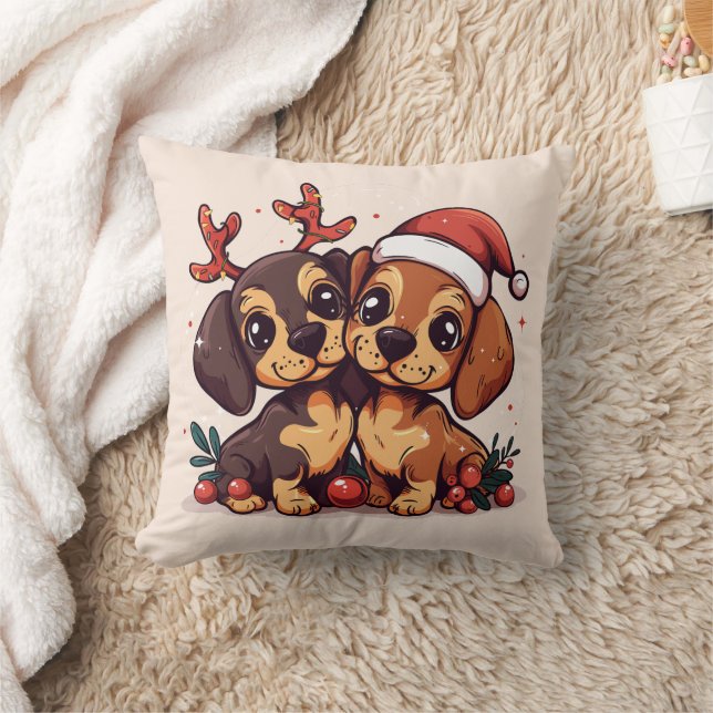 Jul Dachshund Hundar Kudde (Filt)