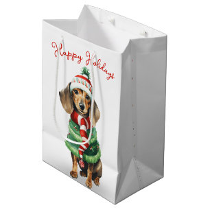 Jul Dachshund i en scarf