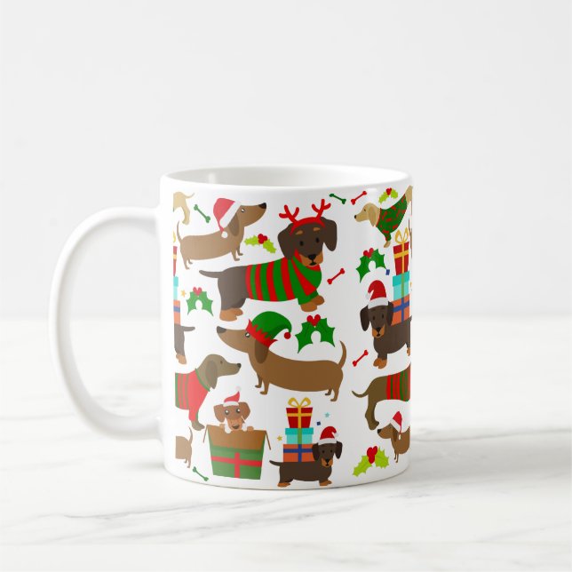 Jul Dachshund Kaffemugg (Vänster)