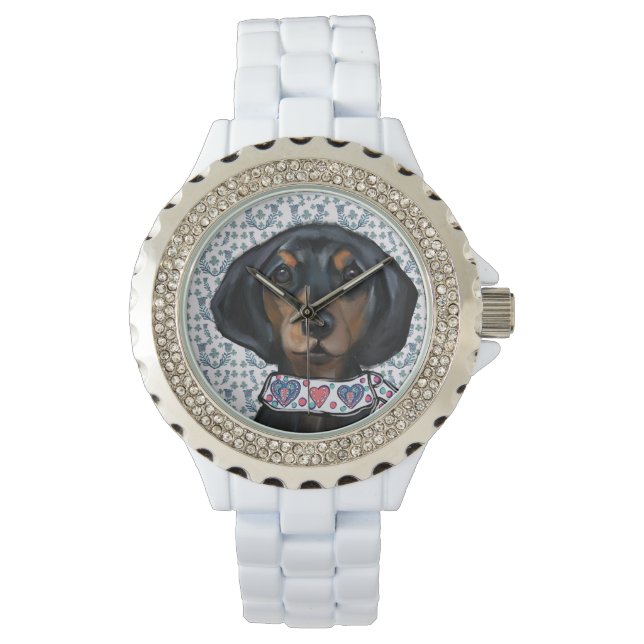 Jul Dachshund Konst     Armbandsur (Framsida)