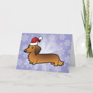 Jul Dachshund (långhåriget) Helgkort