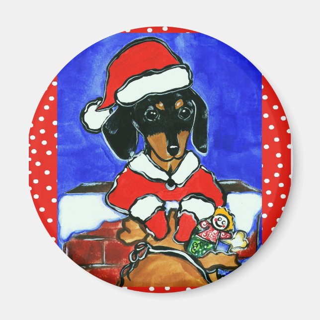 Jul Dachshund Magnet (Framsidan)