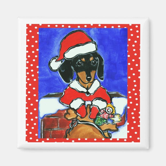 Jul Dachshund Magnet (Framsidan)