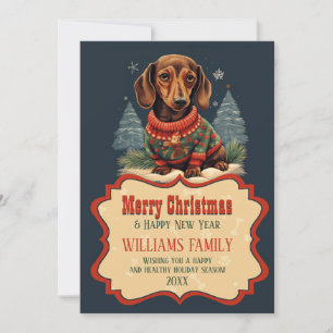 Jul Dachshund-målning Inbjudningar