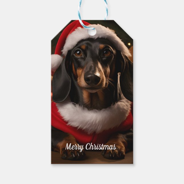 Jul Dachshund Presentetikett (Framsidan)