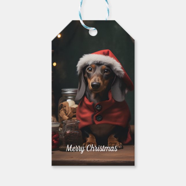 Jul Dachshund Presentetikett (Framsidan)